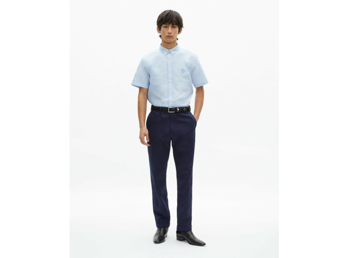 Chemise a manches courtes col classique sky