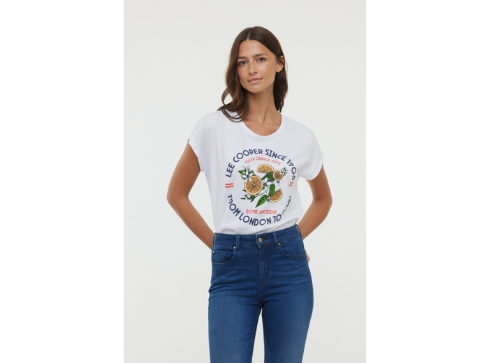 T-shirt square fit manches courtes avec graphisme placé « Oranges »