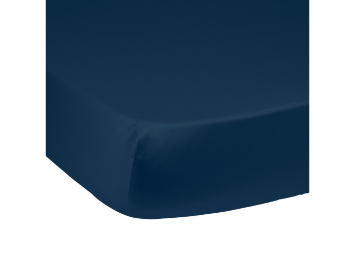 Drap housse Harmonie Satin de coton coloris Marine