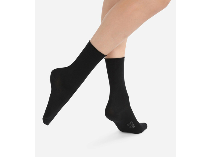 Lot de 2 paires de chaussettes noires Femme en coton modal