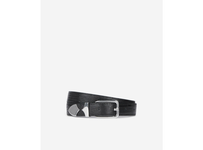 Ceinture en cuir effet croco black