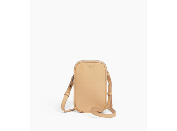 Etui téléphone en cuir grainé