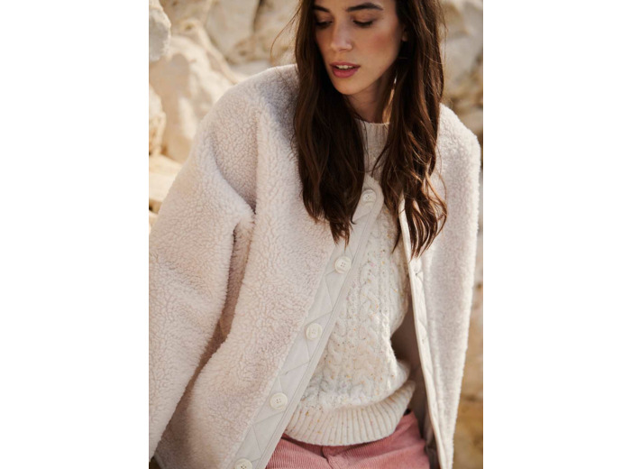 Manteau réversible fausse fourrure faux suède
