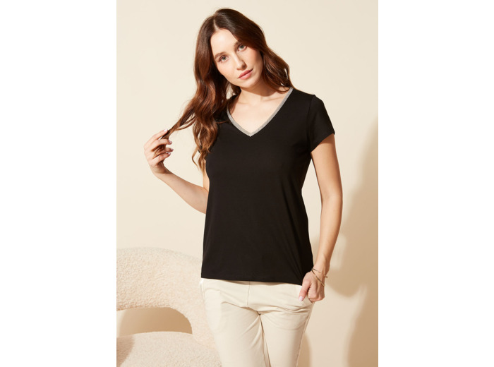 Tee-shirt col V manches courtes