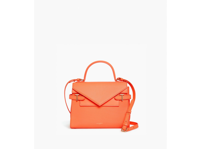 Sac à main double rabat moyen modèle Emilie en cuir signature T