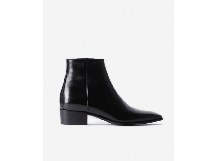 Bottines en cuir avec zip interieur black