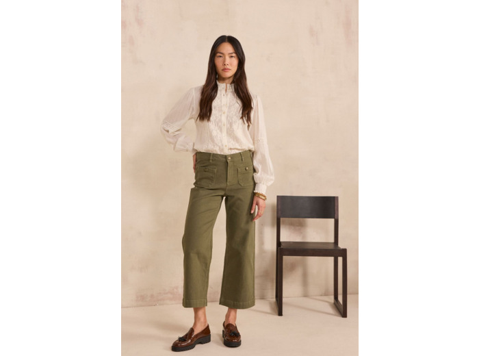 Jean large et cropped en coton mélangé MAE