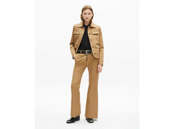 Veste courte avec poches a rabat beige