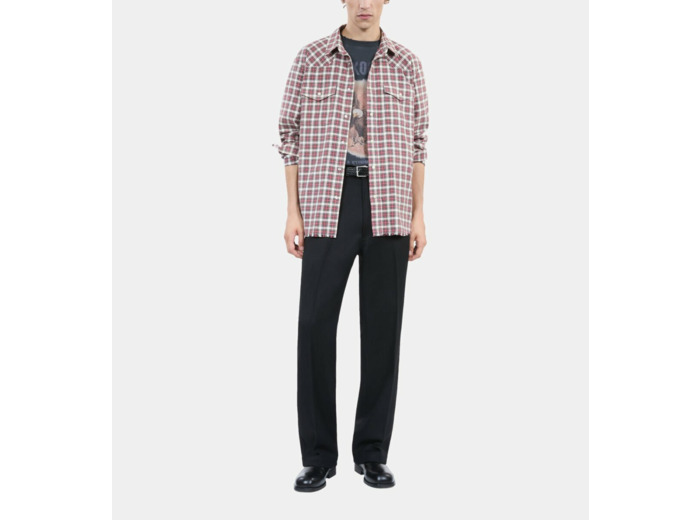 Chemise à carreaux black ecru red