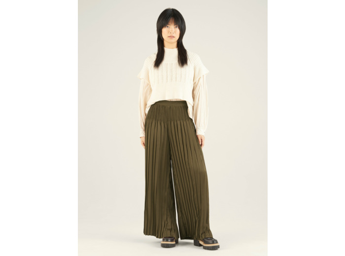 Pantalon large bronze
