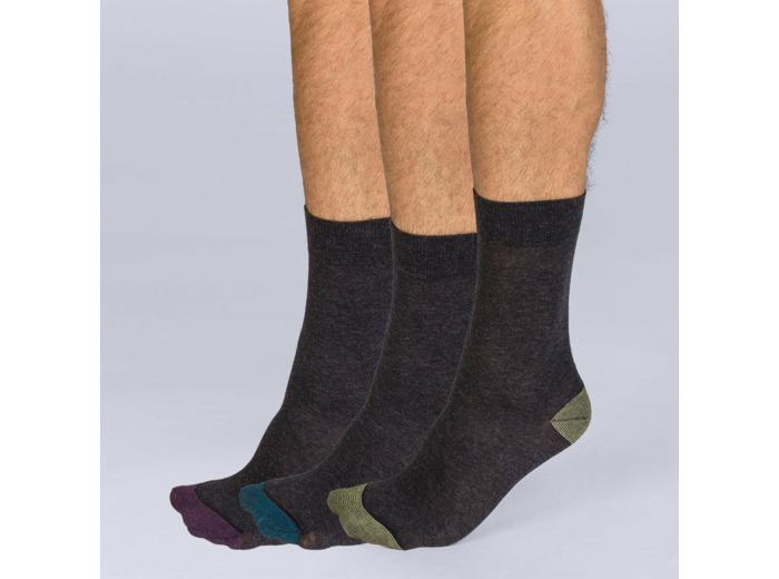 Lot de 3 mi-chaussettes Mix and Match Homme Coton Style