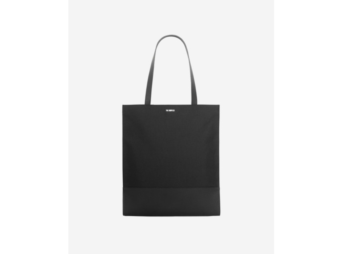 Tote bag en canvas et cuir grainé noir black