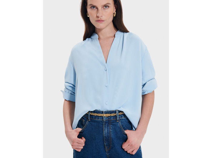 Blouse Tiberina Bleu Ciel en Polyester