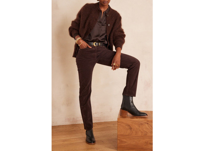 Pantalon droit en velours de coton MARCUS