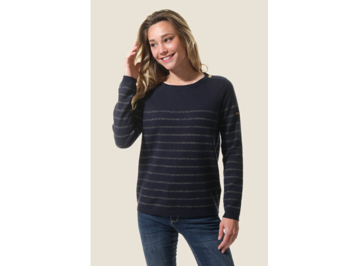 Pull femme avec rayures lurex Mosaline