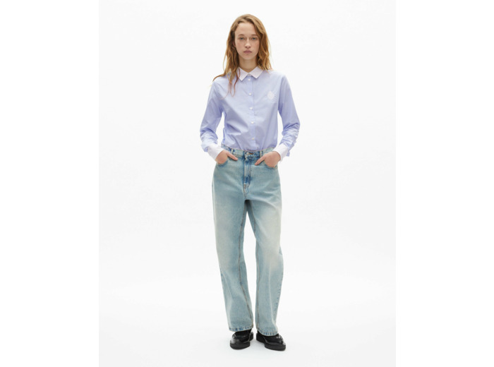 Chemise a manches longues col classique blue white