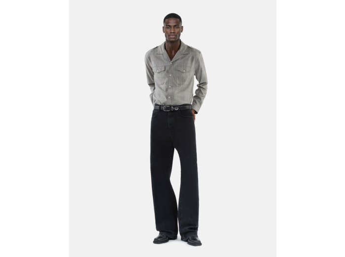 Chemise manches longues a carreaux black white