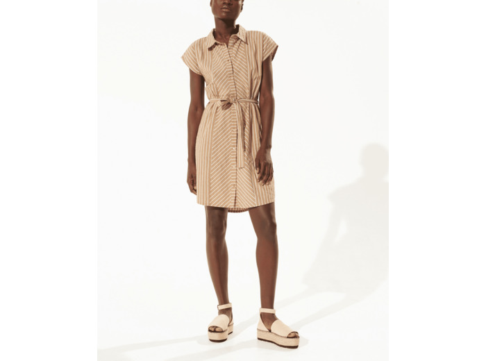 Robe rayure marron glace