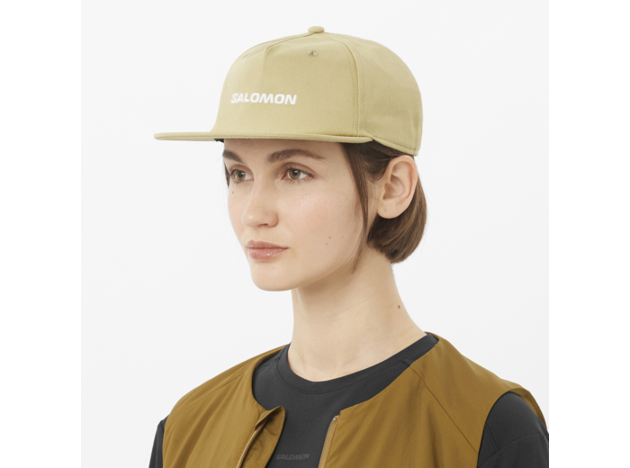 Cap Logo Flat Cap Gray Green