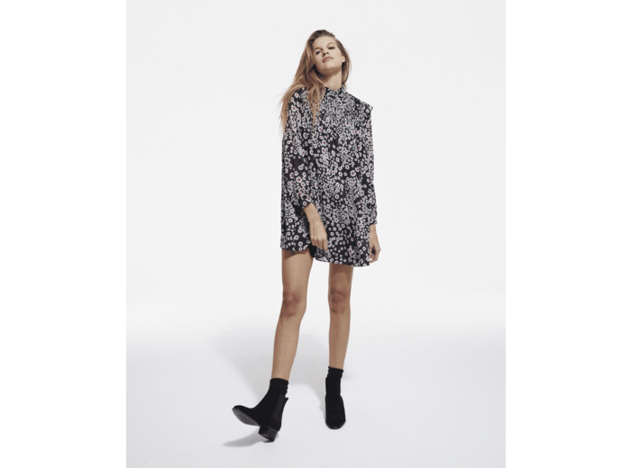Robe Courte Manche Longue black / pink