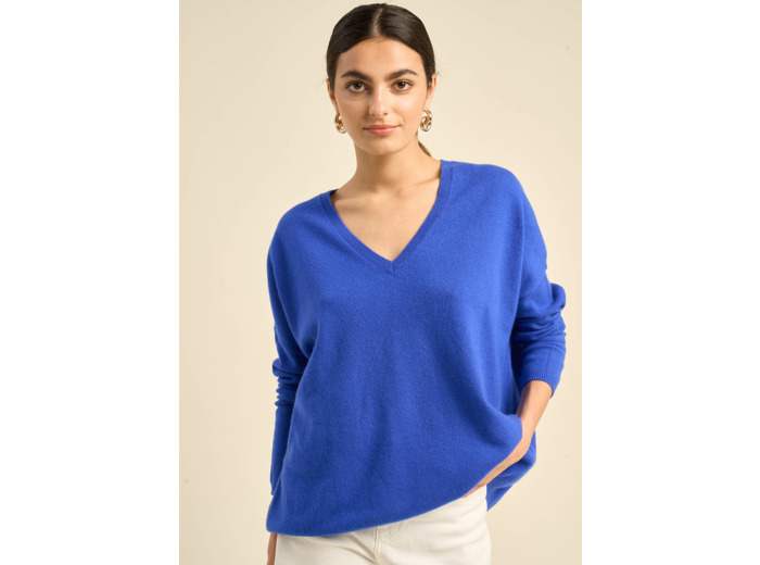 Pull en 100% cachemire à Col V
