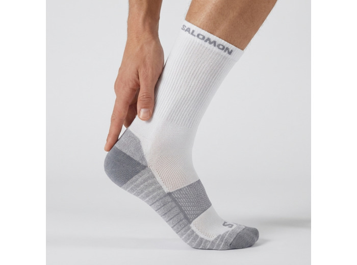 Socks Aero Crew White   Quarry   Quiet Shade
