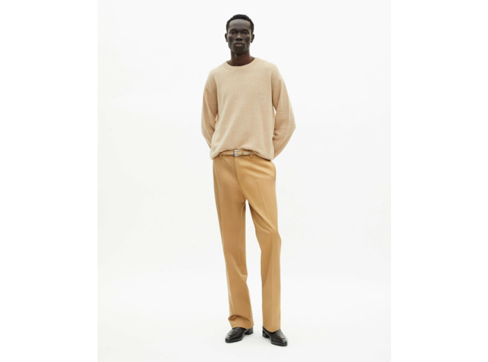 Pantalon jambes evasees camel