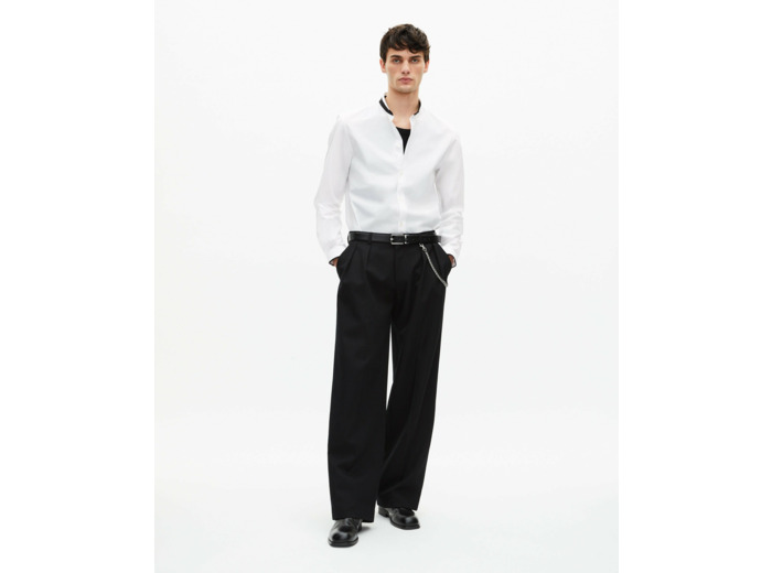 Chemise a manches longues col officier white