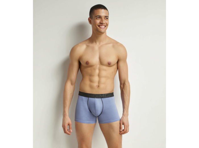 Boxer homme en coton modal à ceinture contrastée Bleu Dim Classic