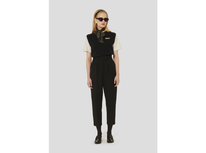 Pantalon Paaso Noir en Polyester Recyclé