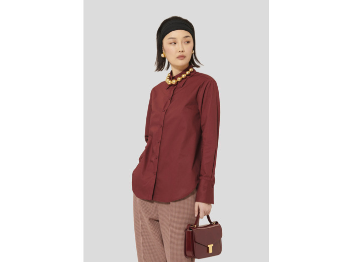 Chemise Clarisse Bordeaux en Coton