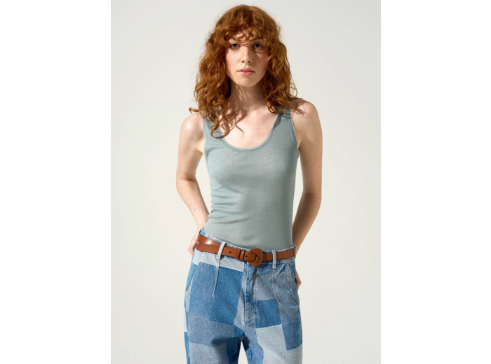 Debardeur bleu de gris