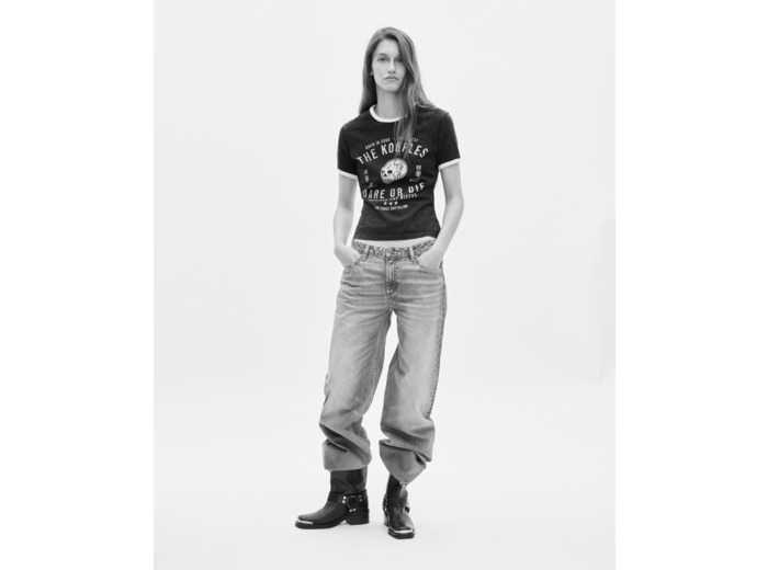 T-shirt avec sérigraphie noir black washed