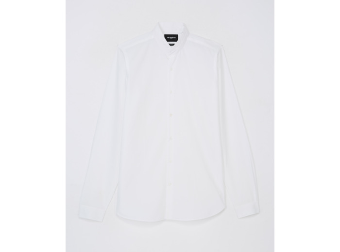 Chemise en popeline col officier white