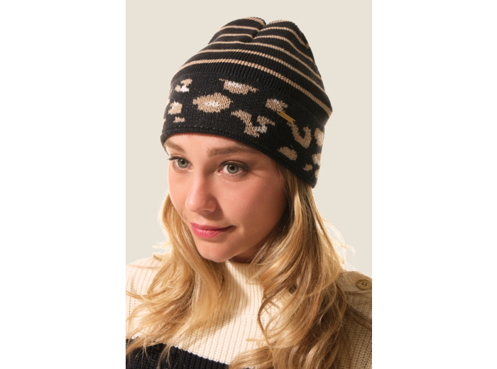 Bonnet jacquard léopard Cuoco