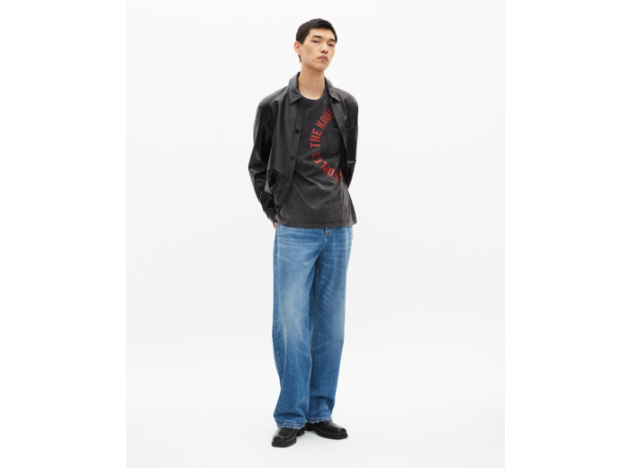 T-shirt avec sérigraphie gris black washed