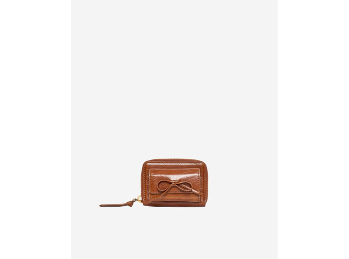 Porte monnaie amelia en cuir marron brown
