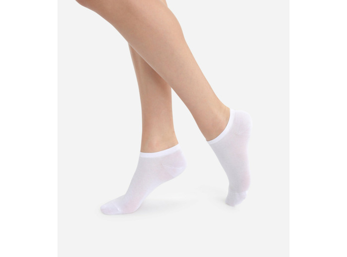 Lot de 2 socquettes invisibles blanches Light Coton Femme