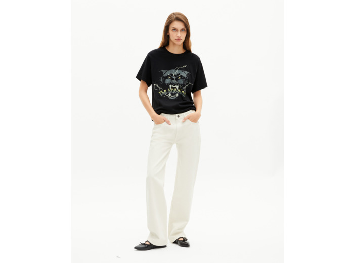 T-shirt avec sérigraphie à strass noir black washed