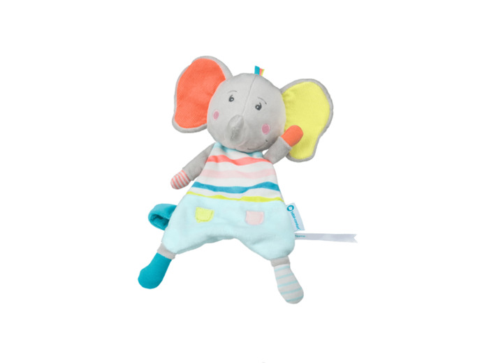Doudou plat Elidou avec attache sucette Road Tripping