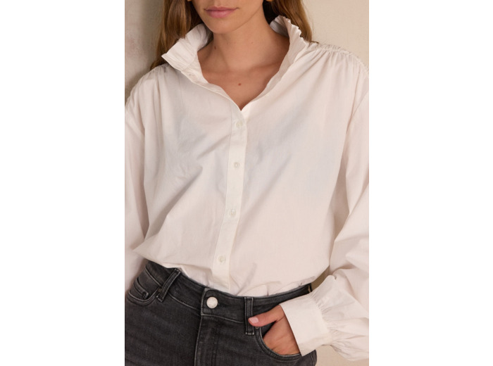 Blouse à col montant en 100% coton SIA