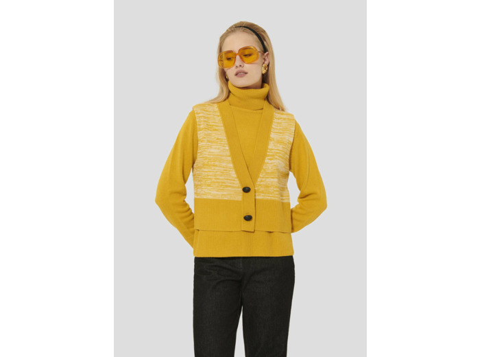 Gilet Gilles Jaune Citron en Laine Rws