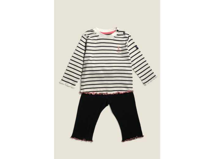 Ensemble manches longues et pantalon bébé fille Abella