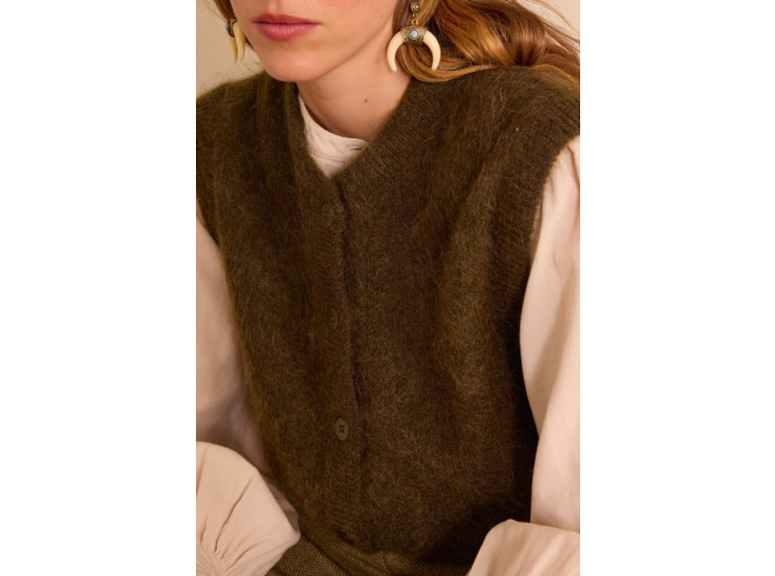 Gilet LOULOU en mohair et laine