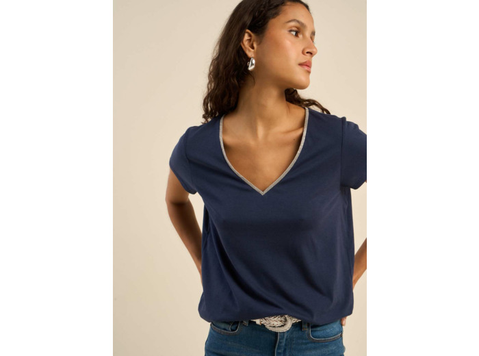 Tee-shirt col V manches courtes