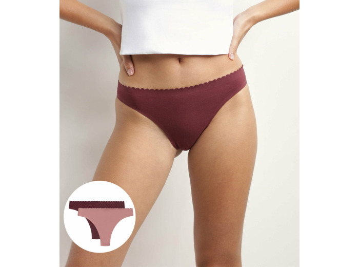 Lot de 2 tangas femme Rose et Rubis Body Touch Easy