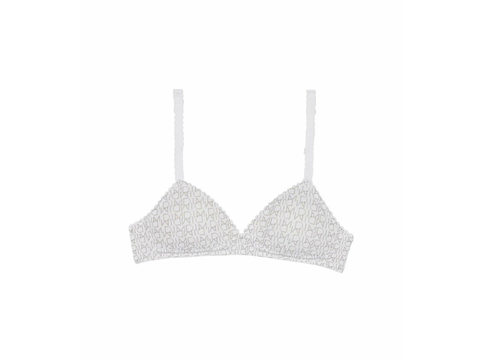 Soutien-gorge triangle imprimé logo blanc DIM Touch Girl