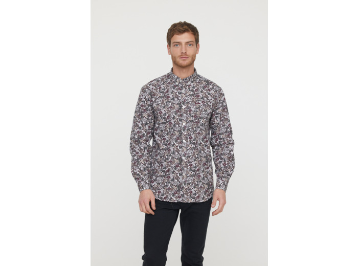 Chemise allover avec poche et broderie poitrine