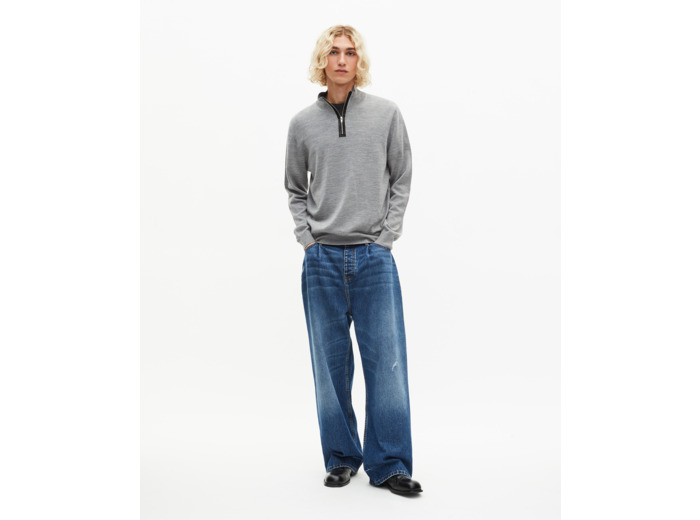 Pull col montant gris grey