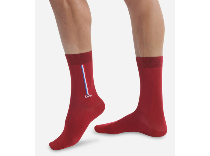 Chaussettes homme en coton Bordeaux à motif drapeau Monsieur Dim